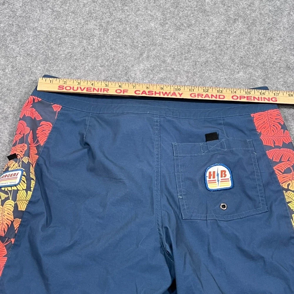 Howler Bros Brothers Navy Blue Monstera Fade Chargers Boardshorts Men's Size 33